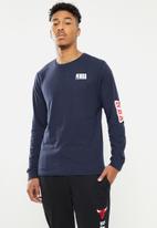 NBA - Nba logo long sleeve printed t-shirt - navy