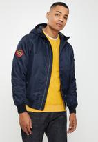 Superdry. - Hooded bomber - eclipse navy