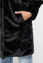 Koton - Hooded zip up teddy coat - black
