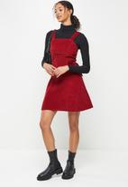 Koton - Sleeveless midi belt detailed dress - burgundy
