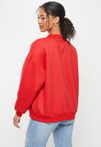 Koton - Crew neck printed sweatshirt - red