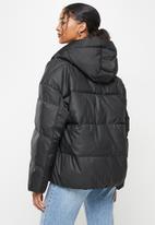 Koton - Hooded snap buttons oversize puffer coat - black
