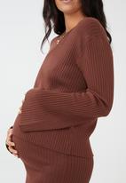 Cotton On - Maternity friendly ribbing pullover - desert brown