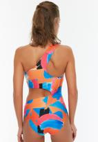 Trendyol - Brush effect cut-out detailed swimsuit - multi