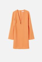 MANGO - Dress almond - light pastel orange