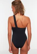Trendyol - One shoulder swimsuit - black