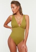Trendyol - Print detail swimsuit - green