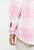 Cotton On - The boxy shacket - block check pink & white