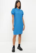 Koton - Classic collar relaxed fit dress - blue
