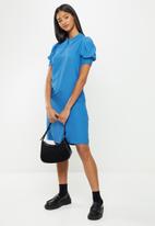Koton - Classic collar relaxed fit dress - blue