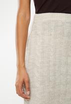 Koton - Slit skirt cable knit detailed - stone