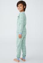 Cotton On - Orlando long sleeve pyjama set - smashed avo/linear tie dye
