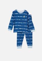 Cotton On - Orlando long sleeve pyjama set - petty blue/linear tie dye