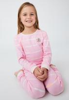 Cotton On - Florence long sleeve pyjama set - cali pink/linear tie dye
