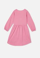 Cotton On - Payton long sleeve dress - pink gerbera