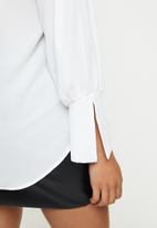 Koton - Long sleeve lace detailed shirt - ecru