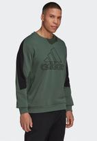 adidas Performance - Fleece BOS crewneck sweatshirt - Green oxide