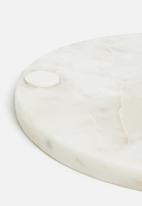 Sixth Floor - Marble glass domed cake stand - white