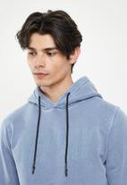 Replay - Replay washed printed hoodie - light blue