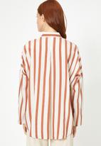 Koton - Classic long sleeve shirt - striped brown