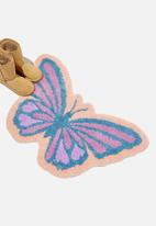 Cotton On - Kids shaped bath mat - butterfly/teal storm
