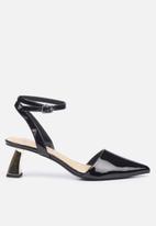 Miss Black - Cartier2 ankle tie block heel - black