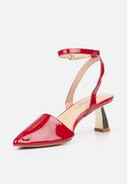 Miss Black - Cartier2 ankle tie block heel - red