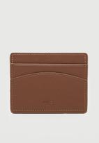 MANGO - Anti-contactless leather effect card holder - brown