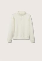 MANGO - Neruda buttoned collar sweatshirt - off white 