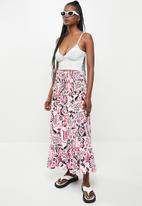 Glamorous - Abstract print maxi skirt co-ord - pink multi