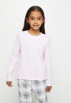 Superbalist Kids - Flannel pj set - black check & lilac