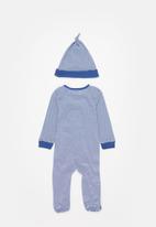 MINOTI - 2-Piece long sleeve sleepsuit and matching hat - blue