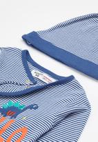 MINOTI - 2-Piece long sleeve sleepsuit and matching hat - blue
