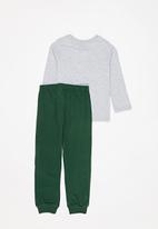 POP CANDY - Boys tee & pants pj set - green & grey