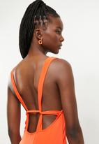 Trendyol - Print detail swimsuit - orange 