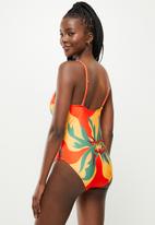 Trendyol - Floral patterned cut out detailed swimsuit - multi