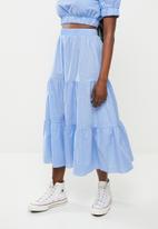 Glamorous - Tiered midi skirt coord - cornflower blue