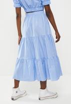 Glamorous - Tiered midi skirt coord - cornflower blue