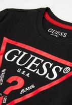 GUESS - Long sleeve guess triangle tee - jet black
