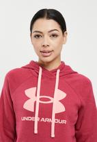 Under Armour - Rival fleece logo hoodie - black rose/posh pink