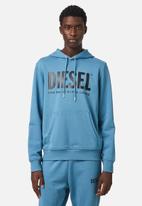 Diesel  - S-girk-hood-ecologo sweatshirt - blue