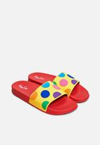 Happy Socks - Pool slider big dot- red/yellow 
