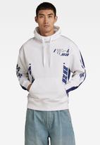 G-Star RAW - Sobiru loose hooded sweater - white/ballpen blue color block