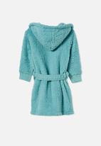 Cotton On - Boys hooded long sleeve sherpa gown - petty blue