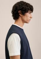 MANGO - Mauro Cotton Sweatshirt Vest - dark navy