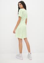 Blake - Fit and flare mini dress - sage ground floral