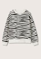 MANGO - Sweatshirt alexis - white & black