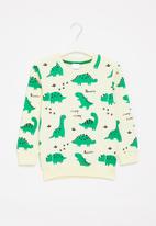 POP CANDY - Boys dino sweatshirt - cream & green