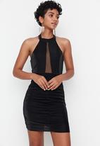 Trendyol - Ruched mini dress - black