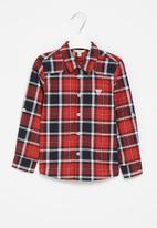 GUESS - Kids y/d check adjustable long sleeve shirt - multi